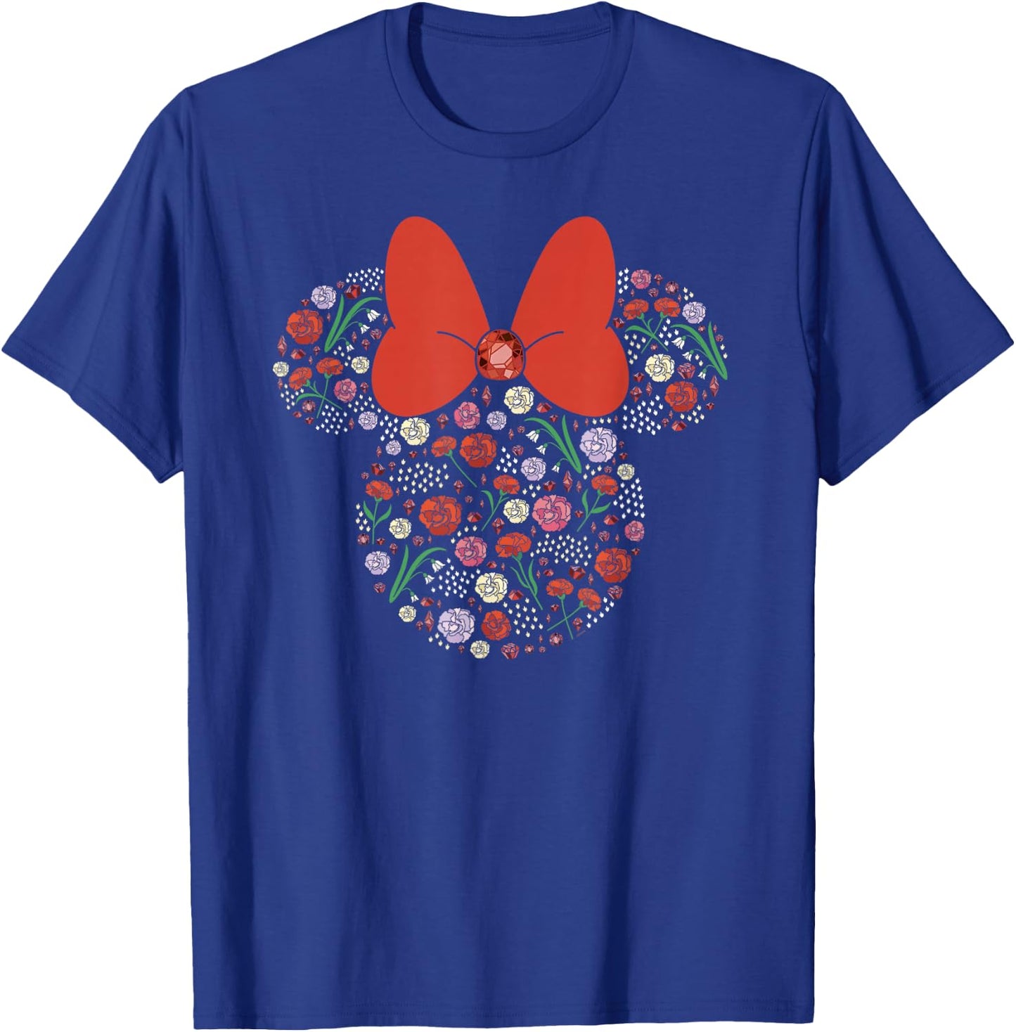 Disney Minnie Mouse January Birth Month Birthstone & Flowers T-Shirt - T-Shirt | Royal