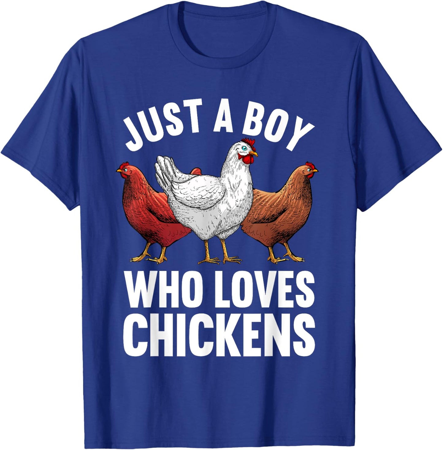 Funny Chicken Art Boys Farm Animal Chicken Farmer T-Shirt - T-Shirt | Royal