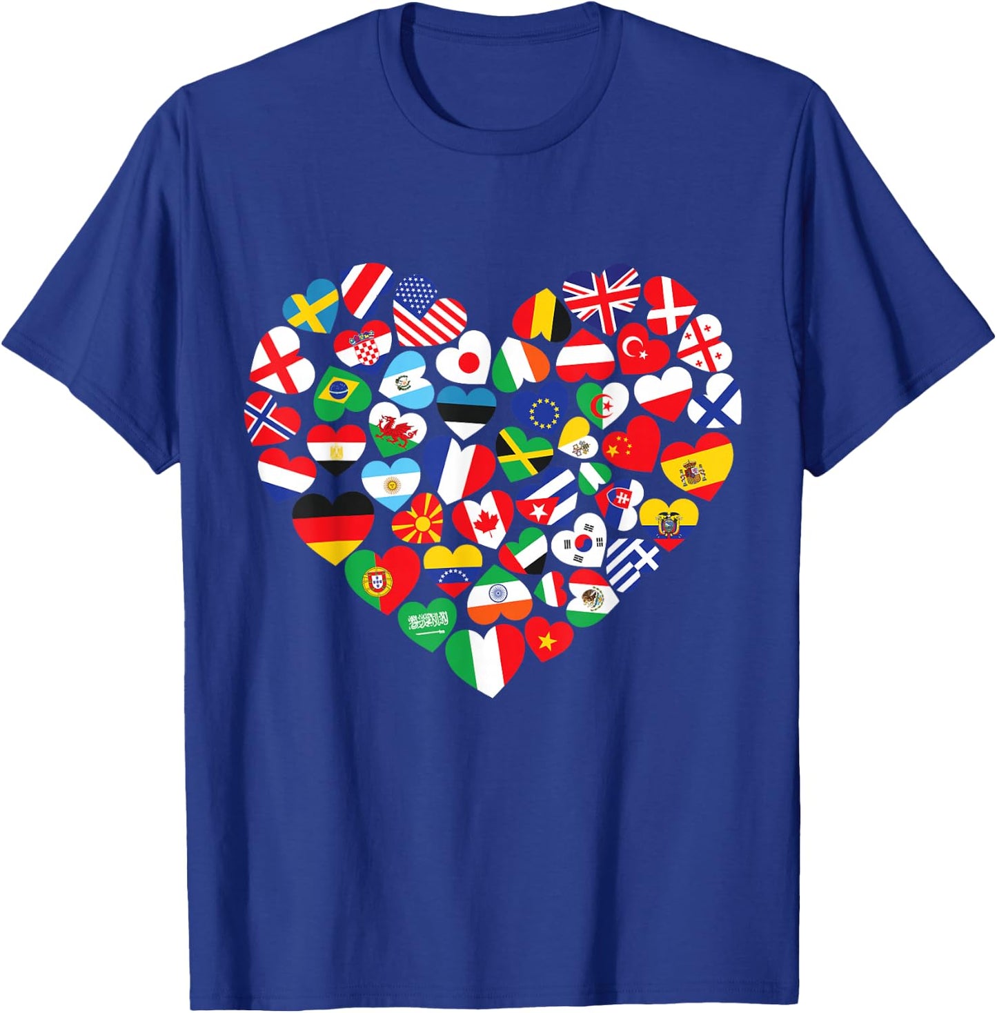 Flags of Countries of the World international flag heart T-Shirt - T-Shirt | Royal