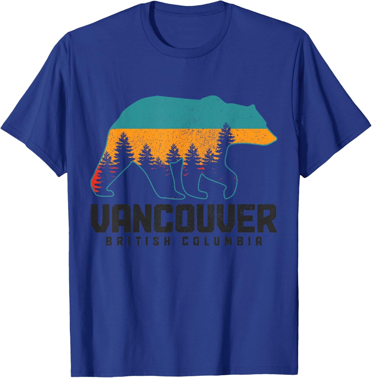 Vancouver BC British Columbia Bear Grizzly Outdoor Vintage T-Shirt - T-Shirt | Royal