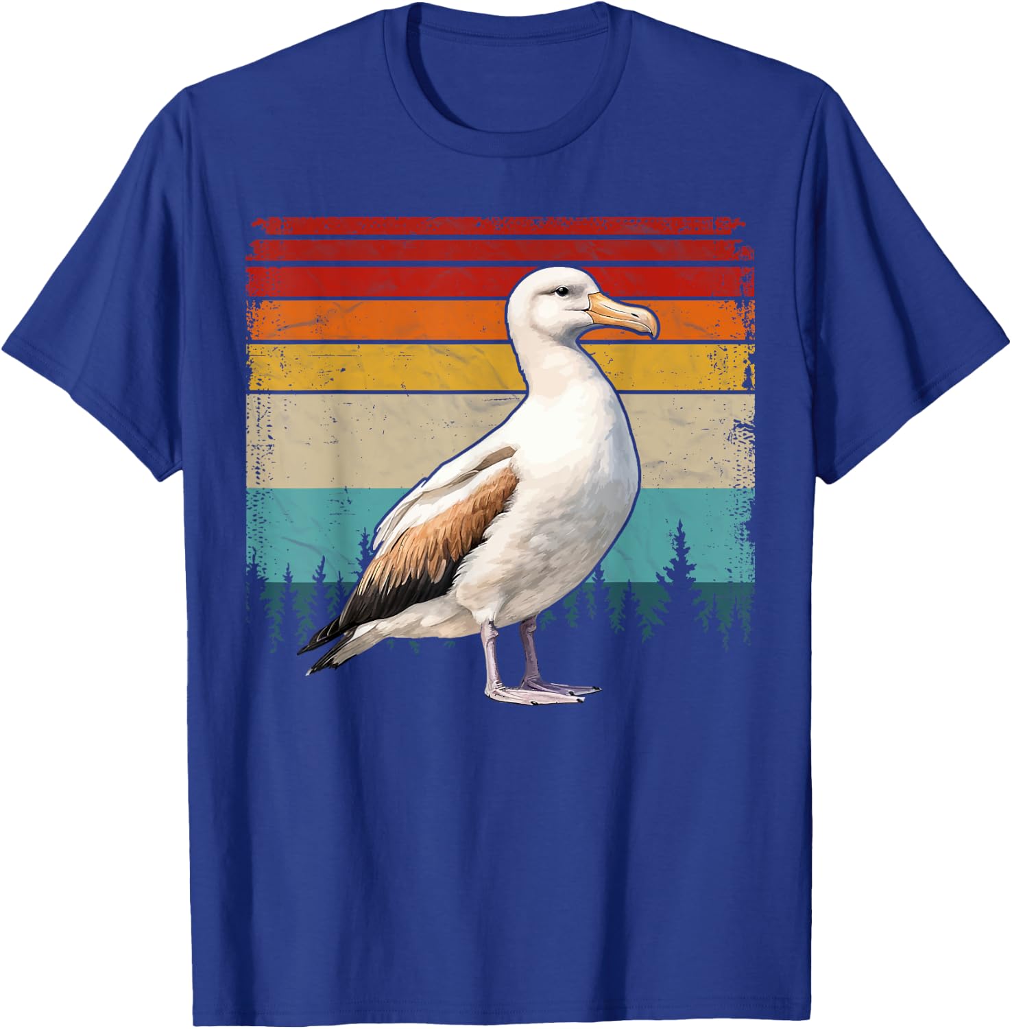 Albatross Vintage Distressed Retro Style Cool Albatross Bird T-Shirt - T-Shirt | Royal