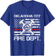 Oklahoma City Oklahoma Fire Department Thin Red Line Fireman T-Shirt - T-Shirt | Royal
