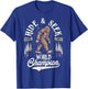 Bigfoot Hide And Seek World Champion Sasquatch Retro Vintage T-Shirt - T-Shirt | Royal