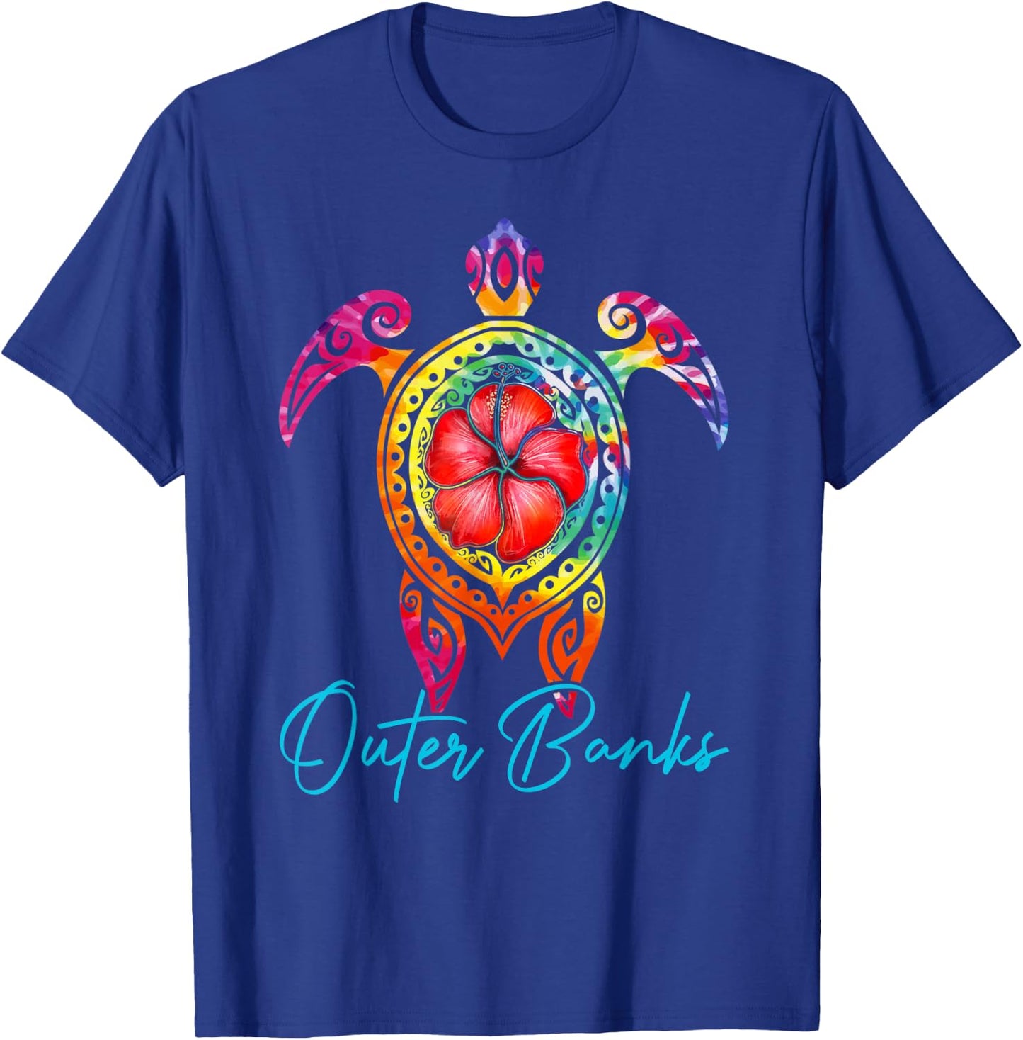 Outer Banks North Carolina Tie Dye Sea Turtle Vacation 2026 T-Shirt - T-Shirt | Royal