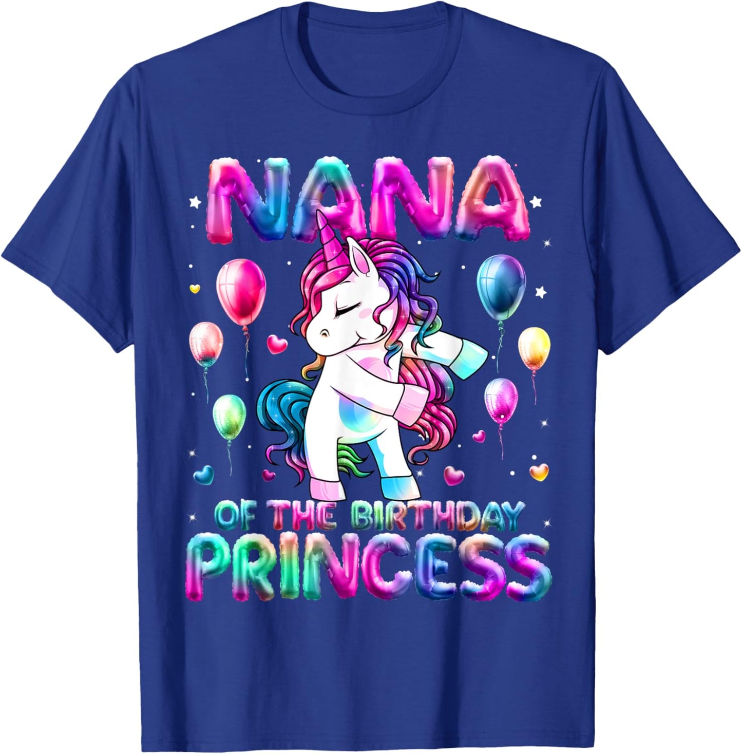 Grandma of the Birthday Princess Girl Flossing Unicorn Nana T-Shirt - T-Shirt | Royal