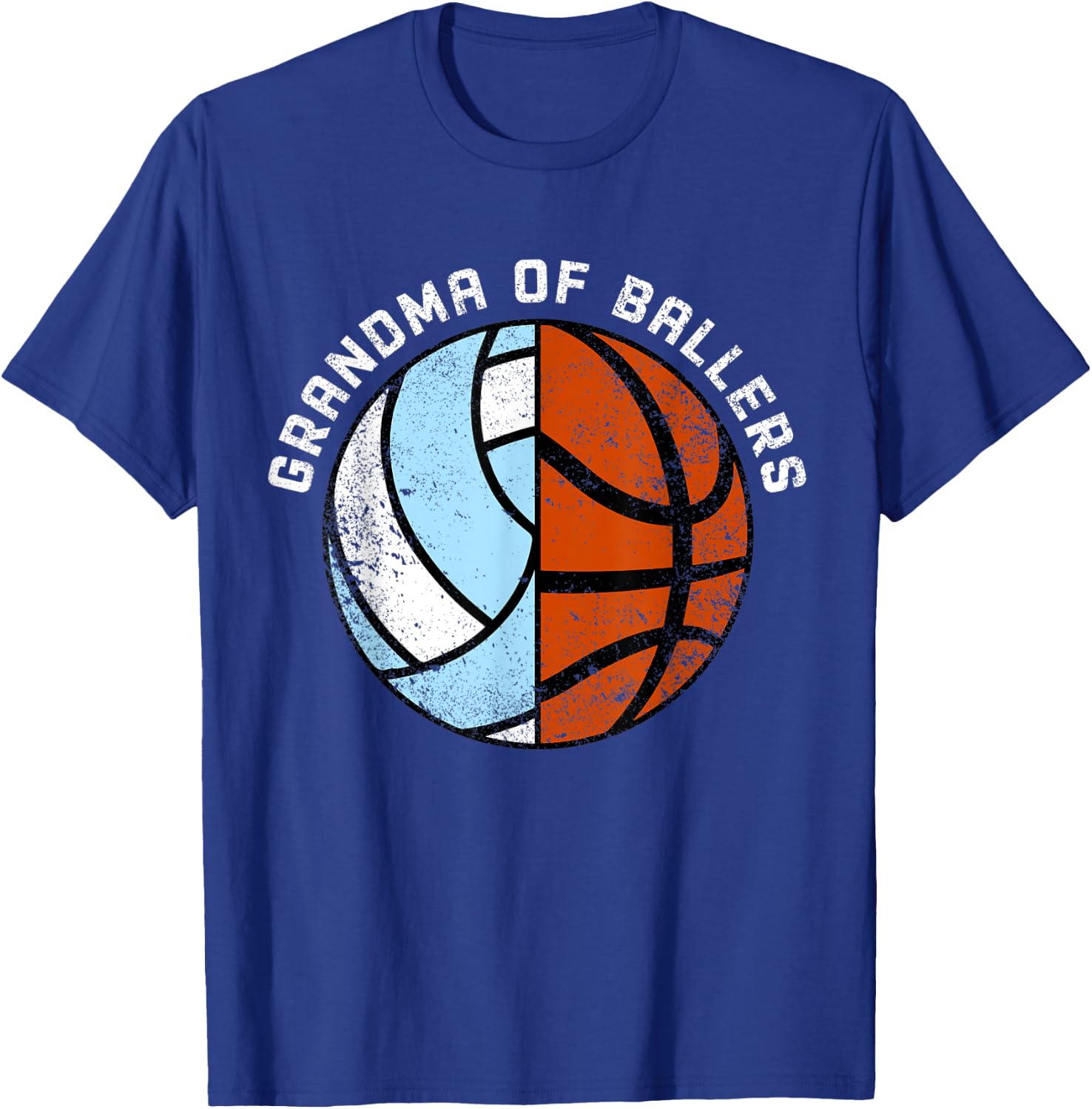 Grandma Of Ballers Funny Volleyball Basketball Grandma T-Shirt - T-Shirt | Royal