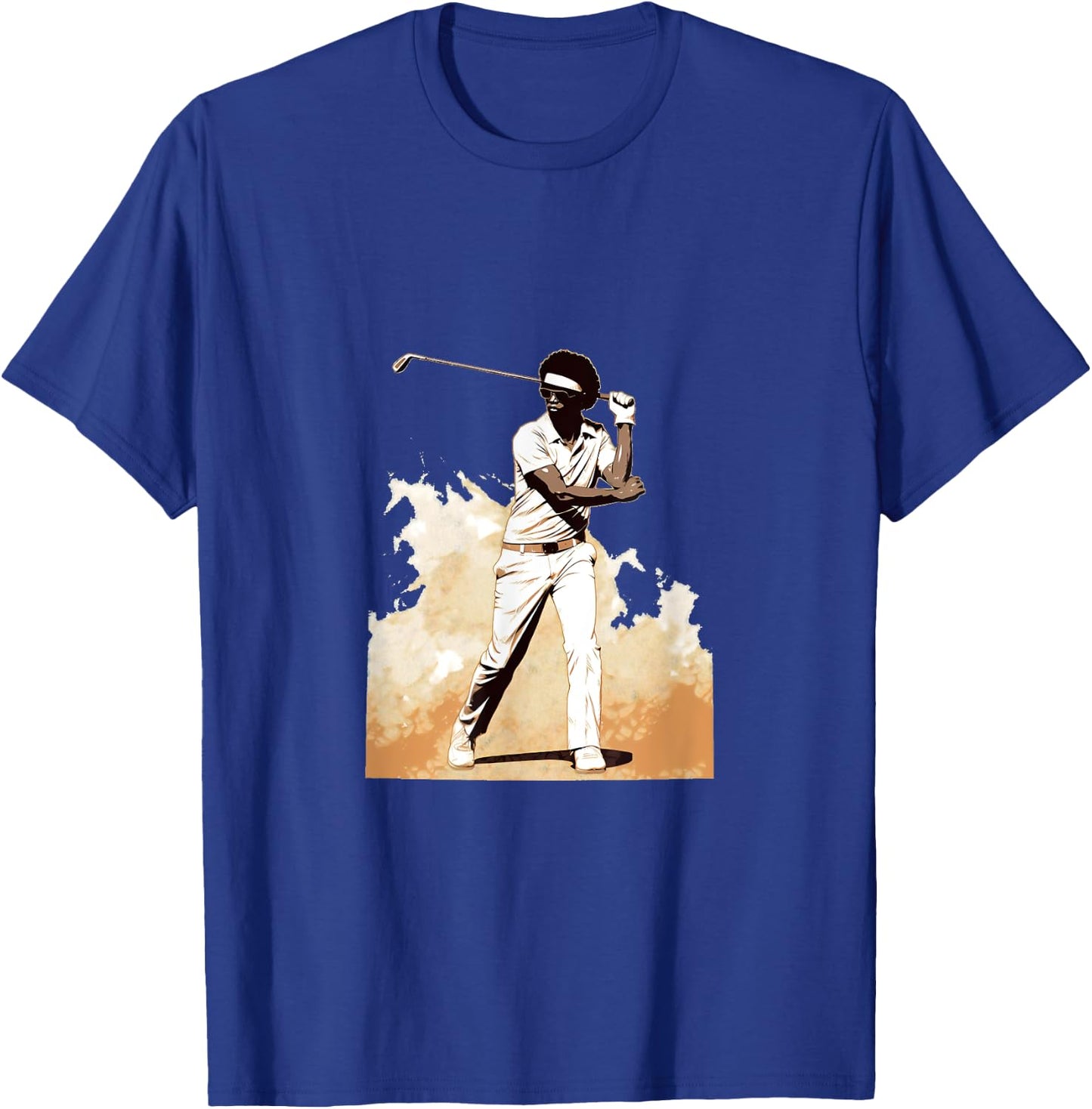 Golfer Afro Man Golf Player African American Golfing Men T-Shirt - T-Shirt | Royal