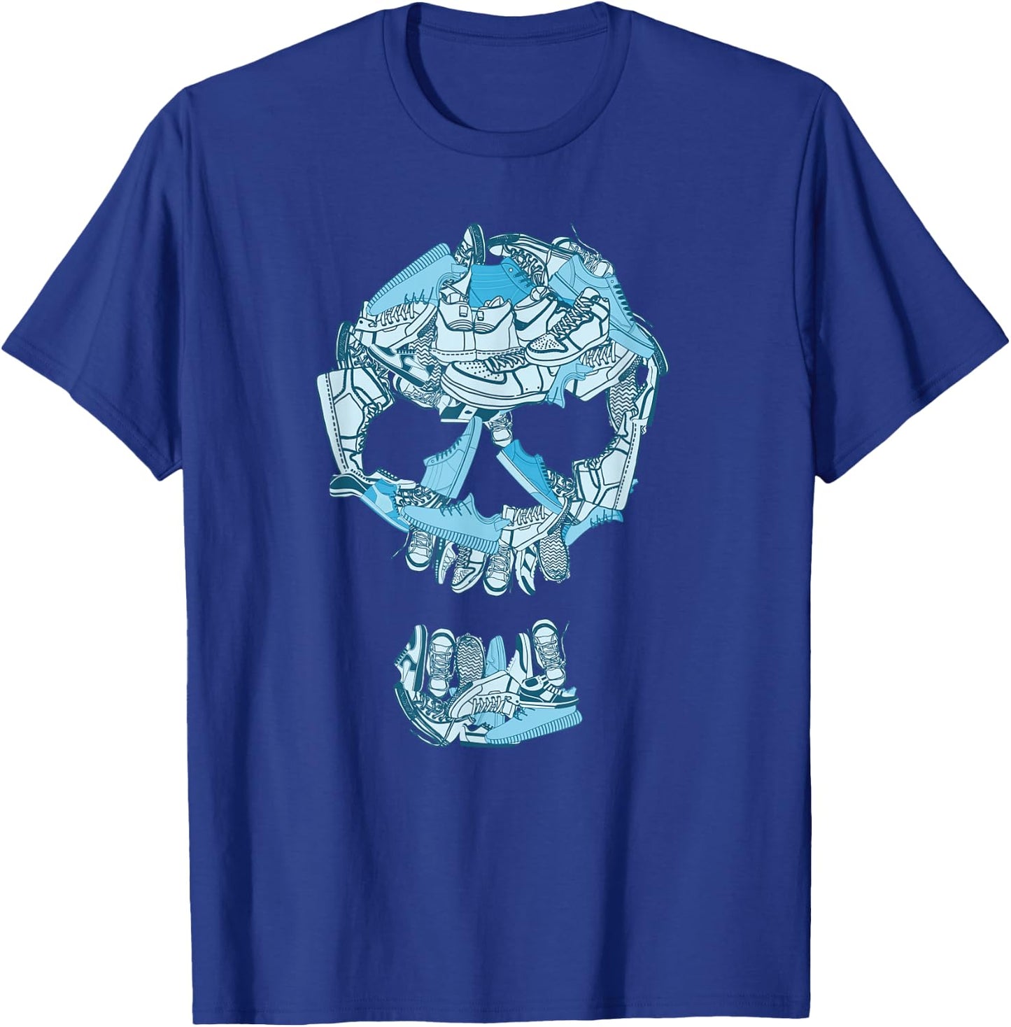 Blue Big Ol' Sneaker Head Blue Color Graphic T-Shirt - T-Shirt | Royal