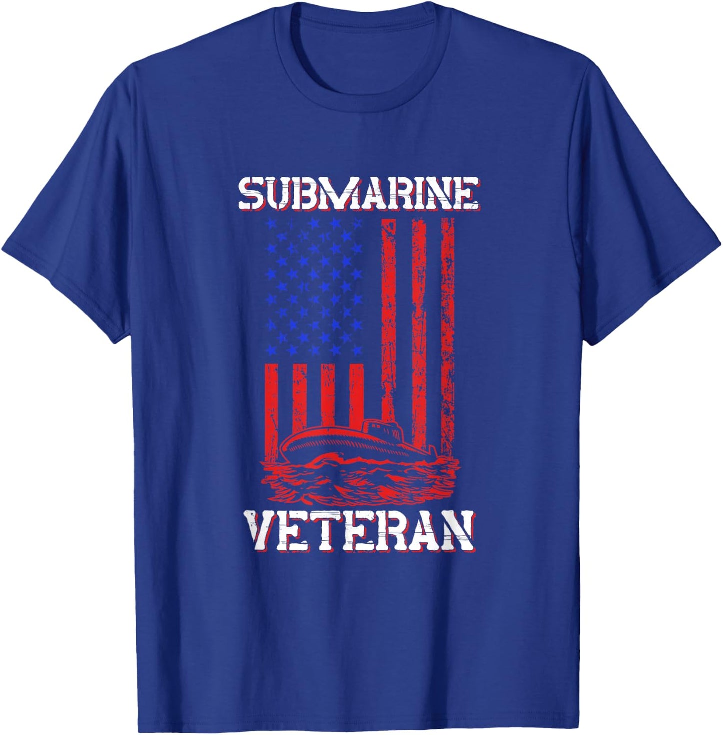Submarine Veteran Flag Patriotic Sub Service Submariner T-Shirt - T-Shirt | Royal