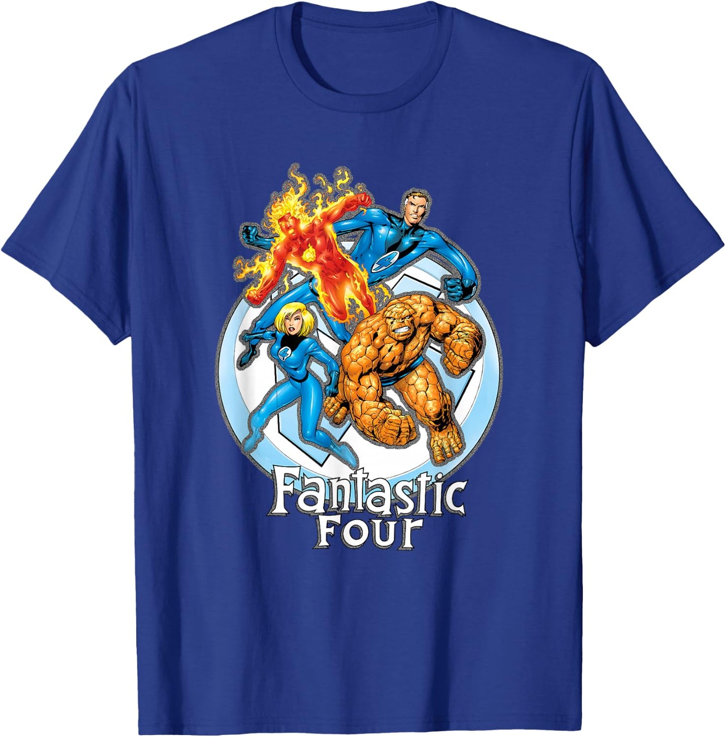 Marvel Fantastic Four Hero Poses Group Shot Poster T-Shirt - T-Shirt | Royal