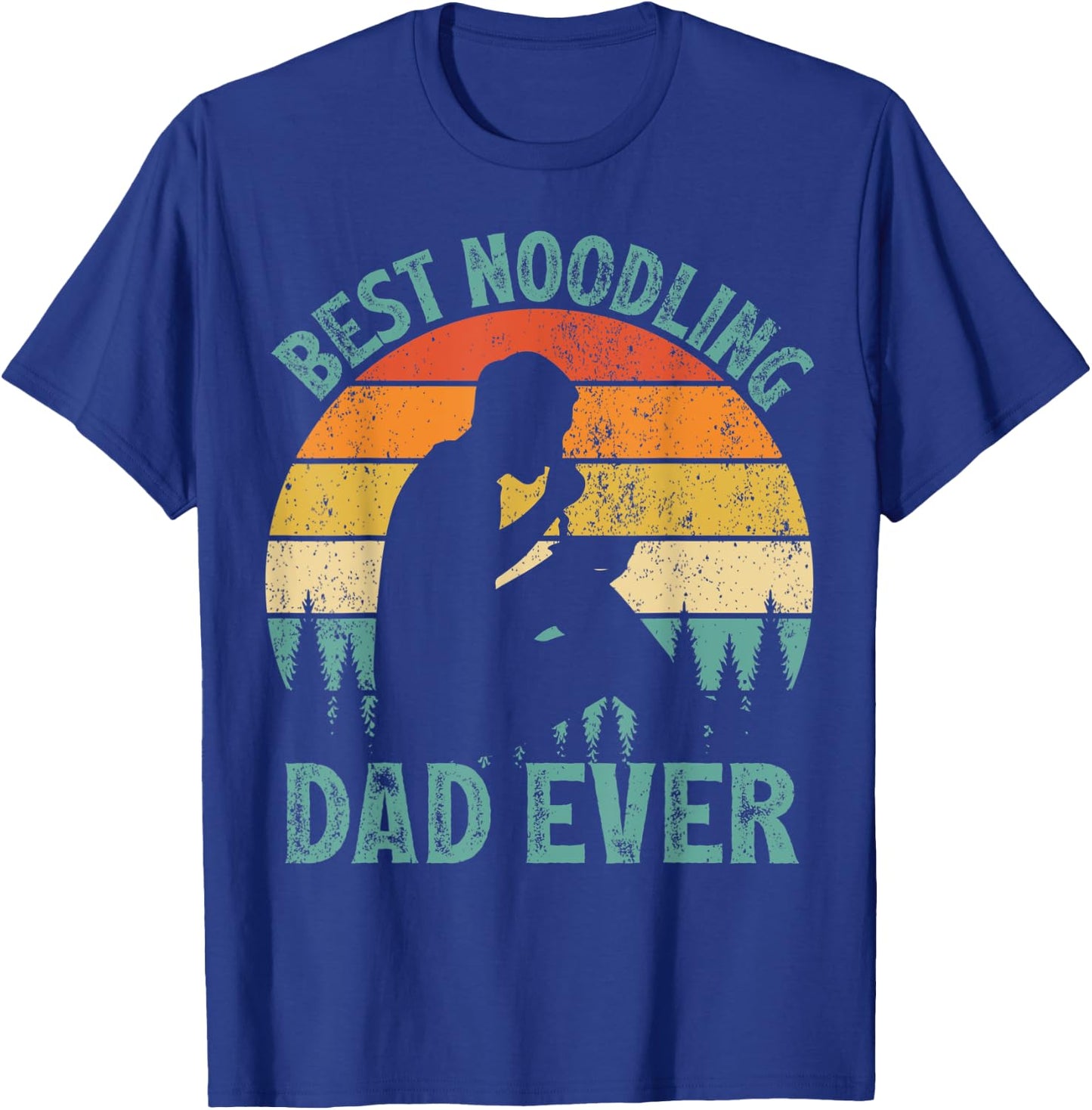 Funny Vintage Best Noodling Dad Ever Father's Day T-Shirt - T-Shirt | Royal