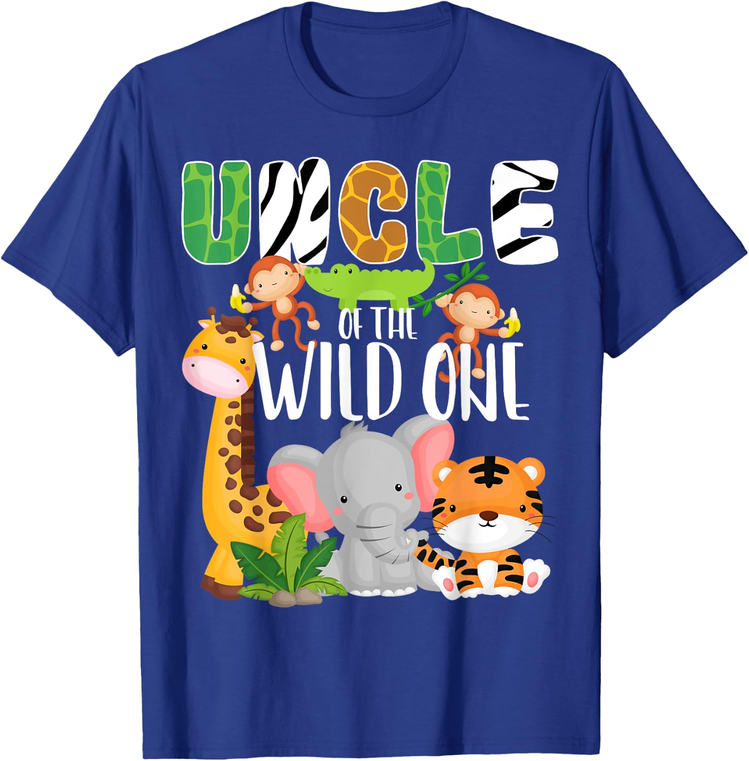 Uncle of the Wild One Zoo Theme Birthday Safari Animals T-Shirt - T-Shirt | Royal