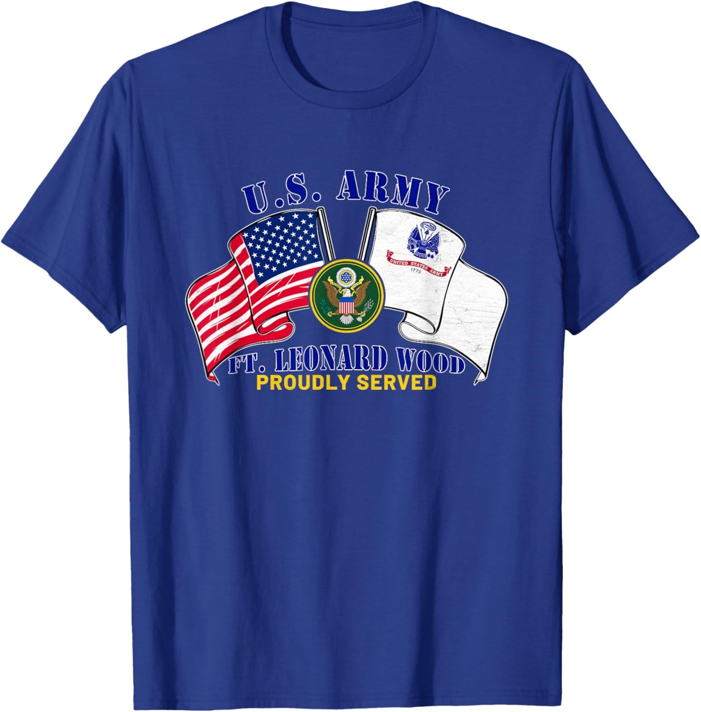 Fort Leonard Wood Missouri Mo Us Army Base American Flag Men T-Shirt - T-Shirt | Royal