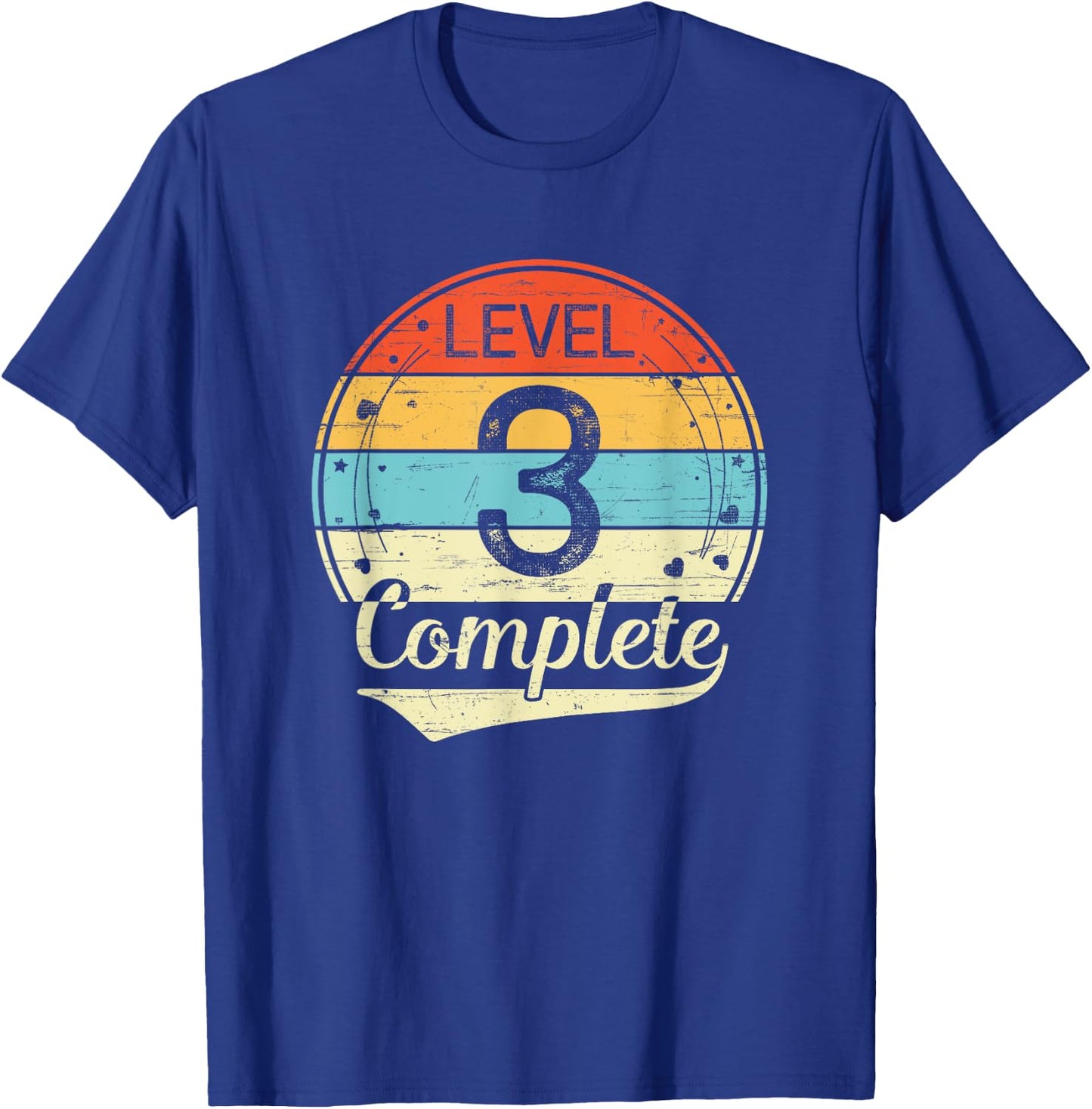 Level 3 Complete Retro 3rd Wedding Anniversary T-Shirt - T-Shirt | Royal