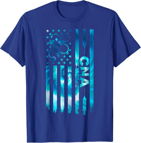 CNA - American Flag July 4th Certified Nurse Assistant CNA T-Shirt - T-Shirt | Royal