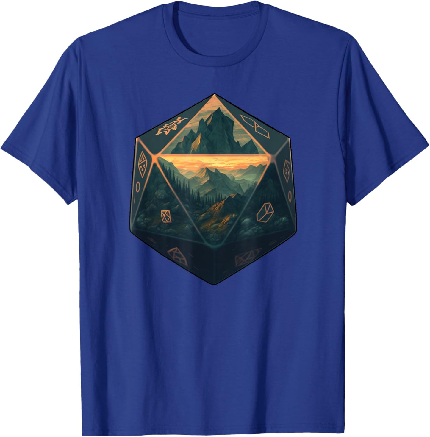 D20 Dice Art Fantasy Gaming Cool Realistic D20 dice T-Shirt - T-Shirt | Royal