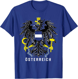 Austria Flag Eagle Österreich Vintage T-Shirt - T-Shirt | Royal