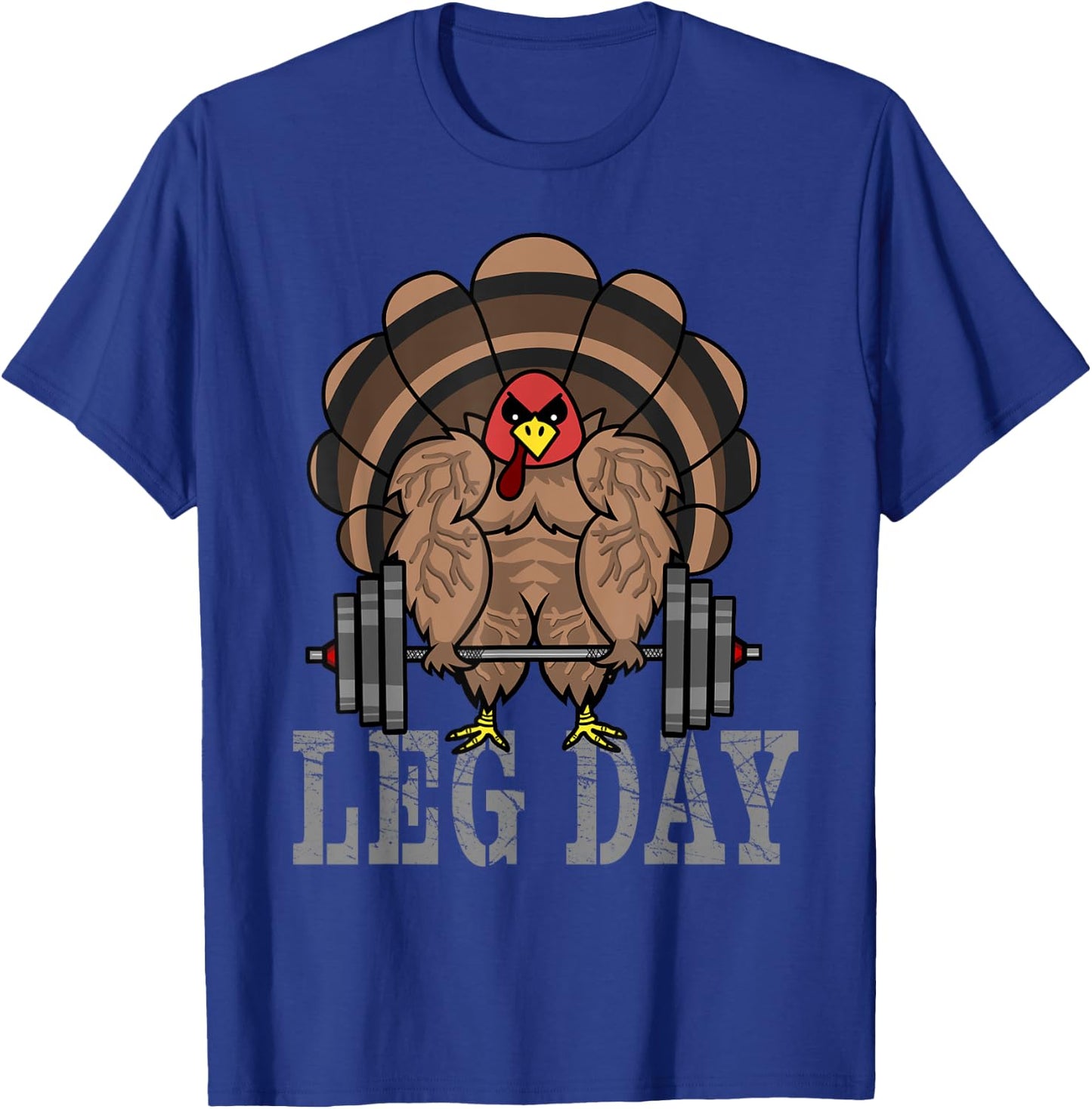 Funny Deadlifting Turkey Thanksgiving Leg Day Deadlift T-Shirt - T-Shirt | Royal