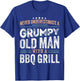 Grumpy Old Man with a Bbq grill Funny Dad Gifts T-Shirt - T-Shirt | Royal