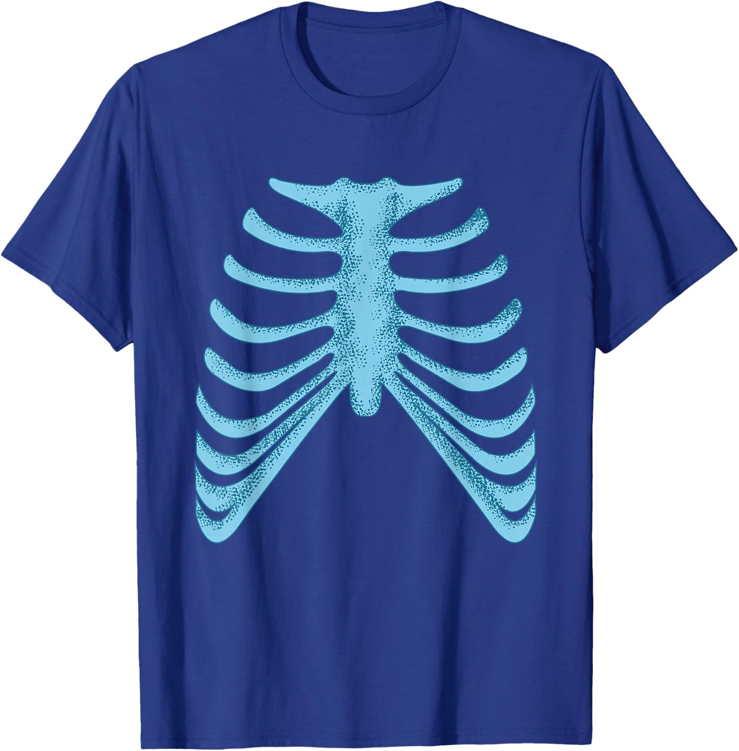 Blue Skeleton Rib Cage Blue Color Graphic T-Shirt - T-Shirt | Royal