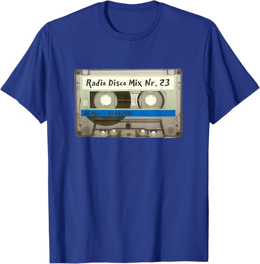 Retro Music DJ Cassette 80s 90s S-XXXL T-Shirt - T-Shirt | Royal