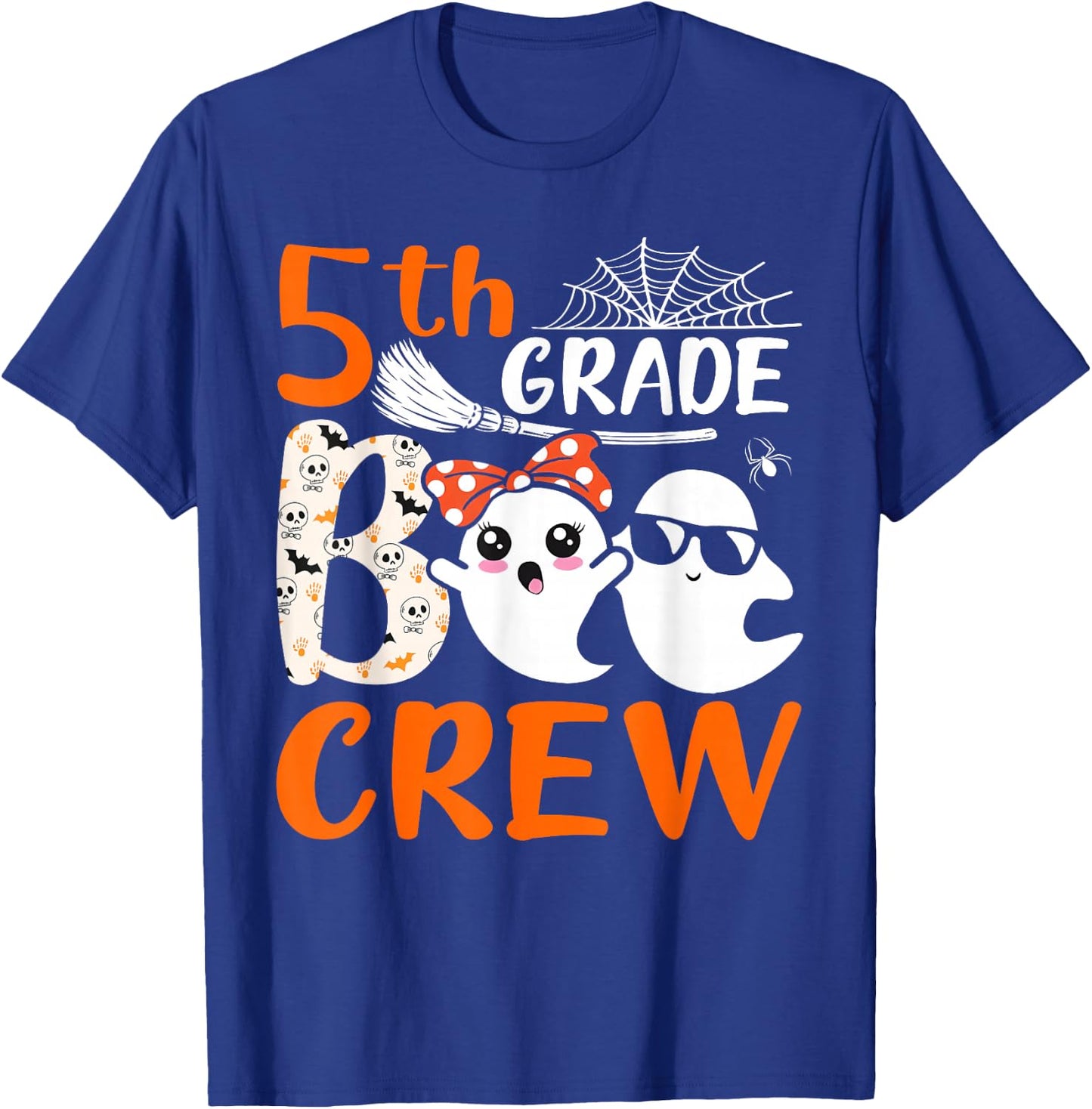 5th Grade Boo Crew Teachers Students Ghost Halloween T-Shirt - T-Shirt | Royal