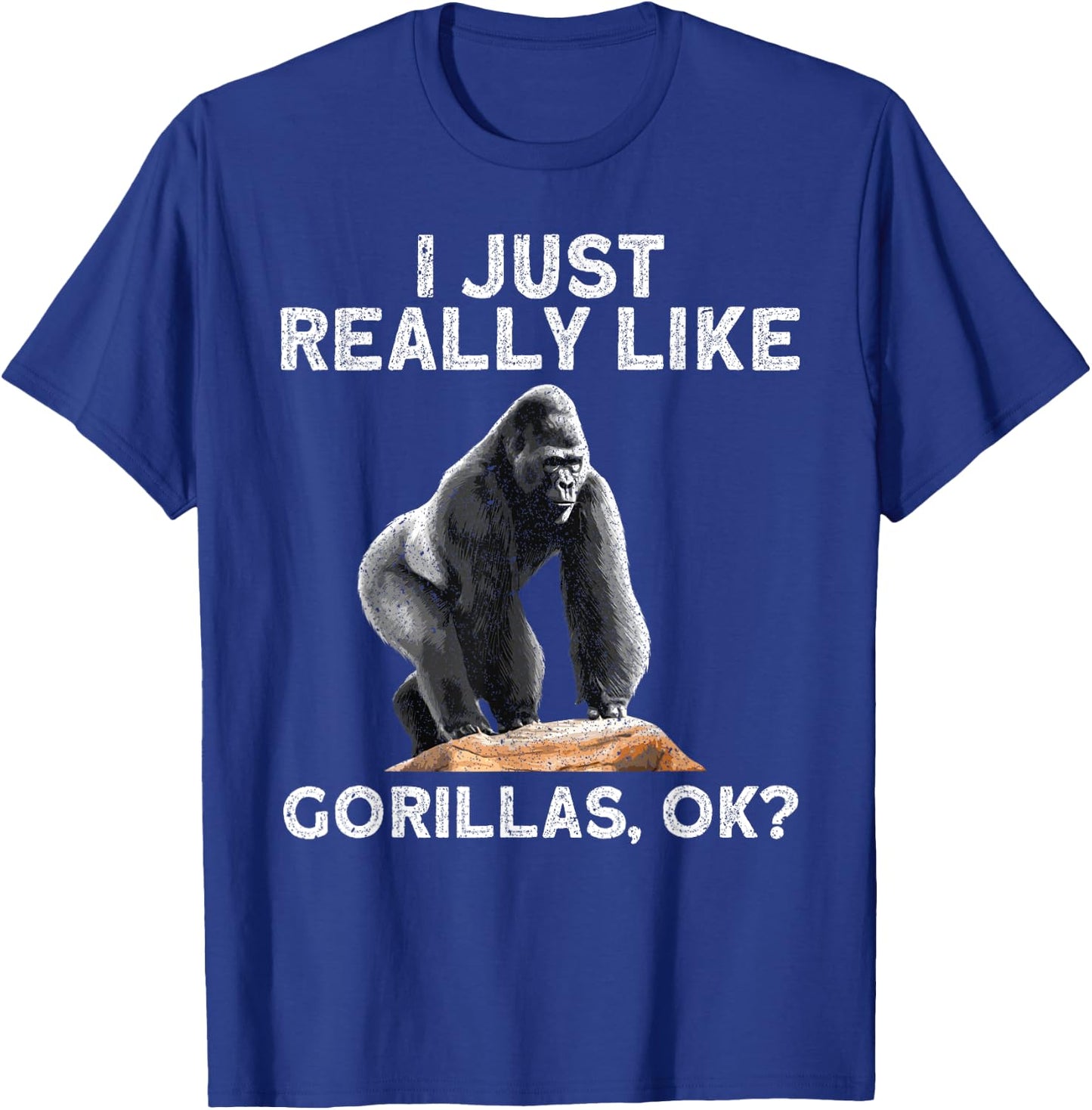 Funny Gorilla Art Women Kids Primate Gorilla Lover T-Shirt - T-Shirt | Royal