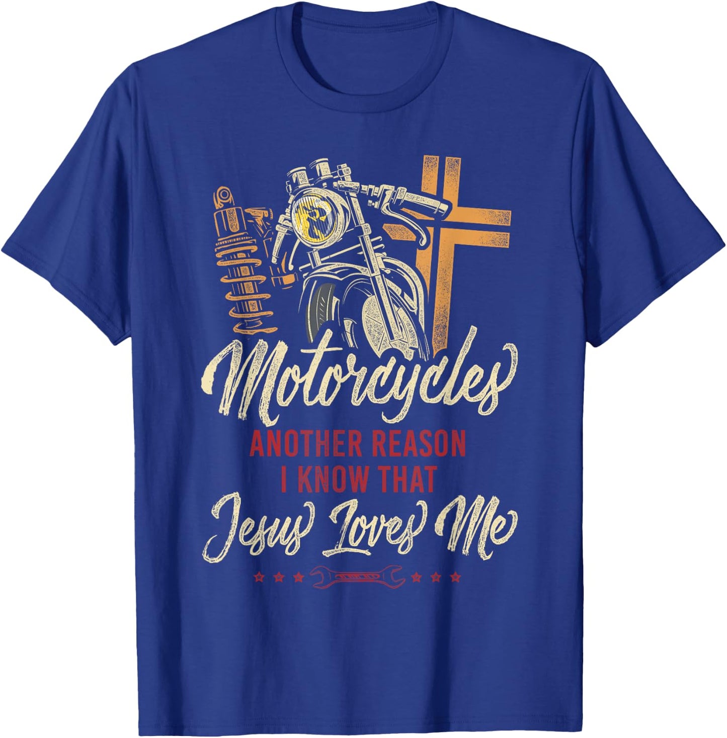 Classic Motorcycle Biker Jesus Faith Christian Motorcycles T-Shirt - T-Shirt | Royal