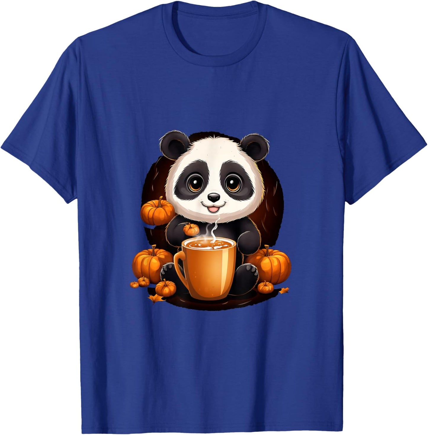 Panda Pumpkin Spice Latte Autumn Halloween T-Shirt - T-Shirt | Royal