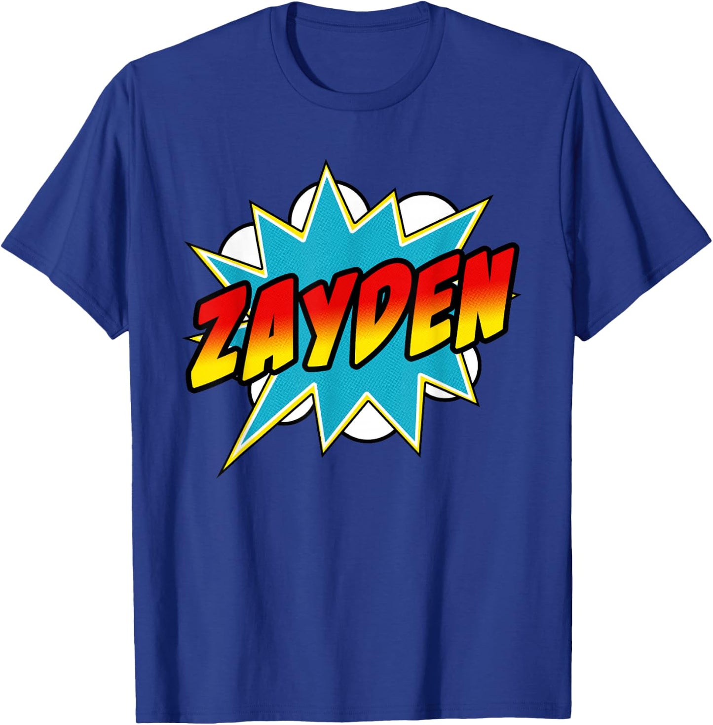 Zayden Name Superhero Retro Comic T-Shirt - T-Shirt | Royal