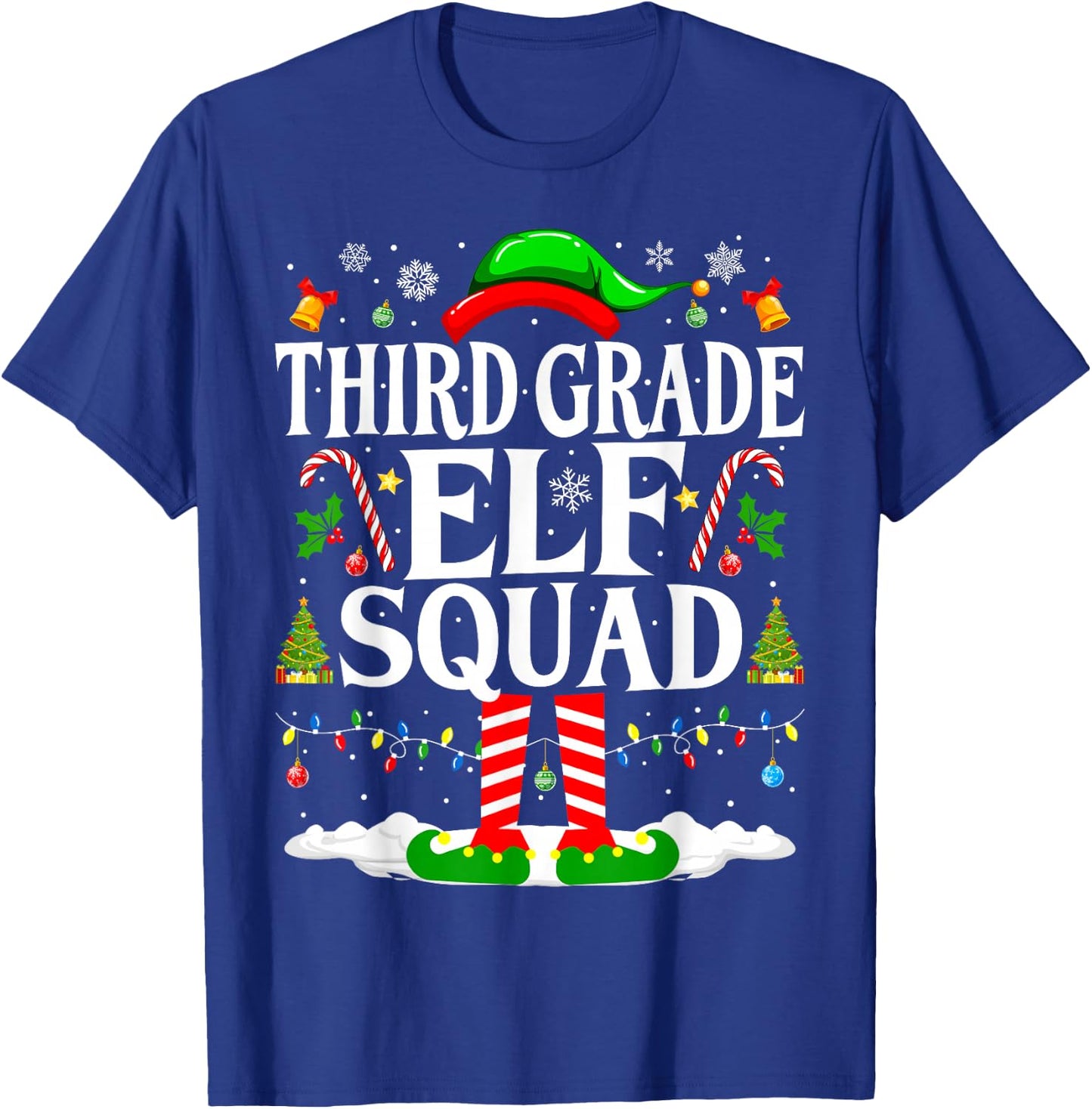 3rd Grade Elf Squad Xmas Funny Christmas Third Grade Elf T-Shirt - T-Shirt | Royal