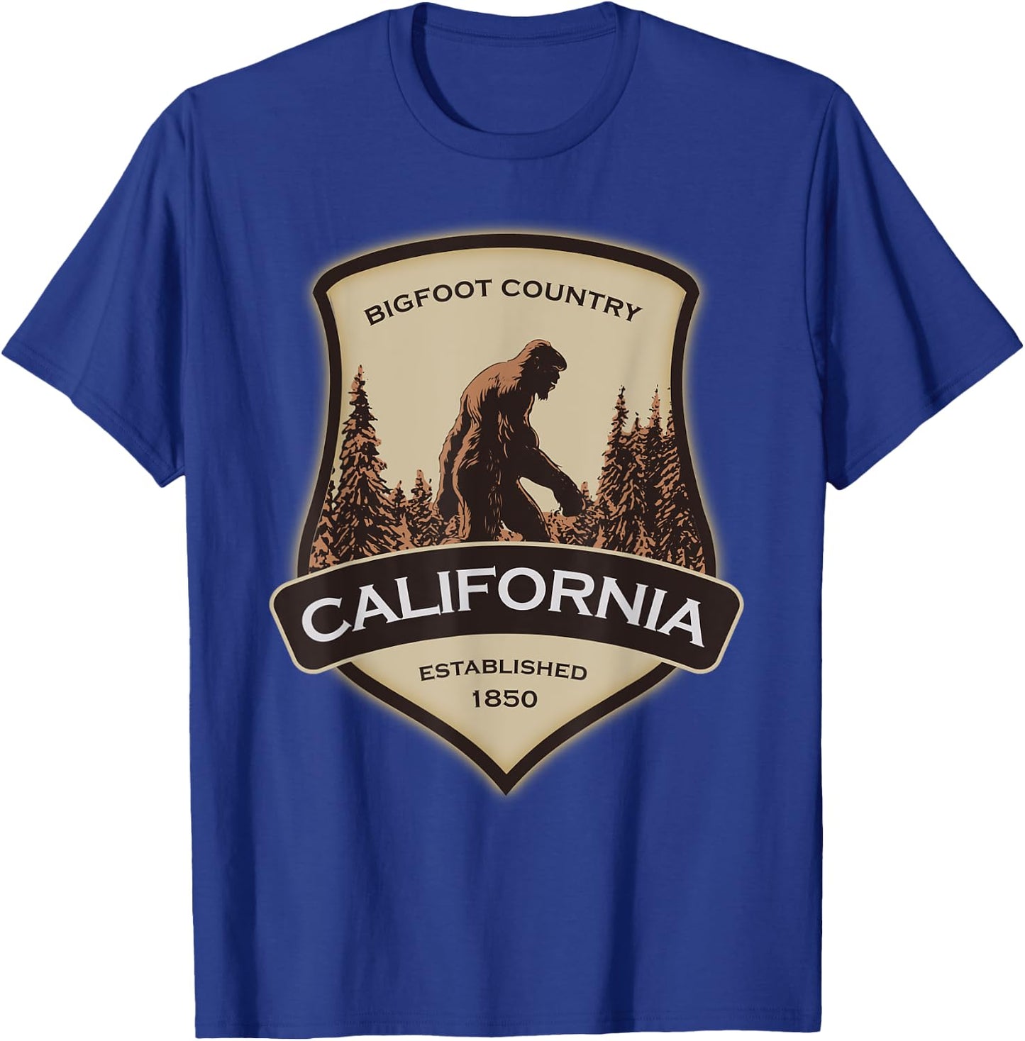 California and a Bigfoot, or a Sasquatch T-Shirt - T-Shirt | Royal