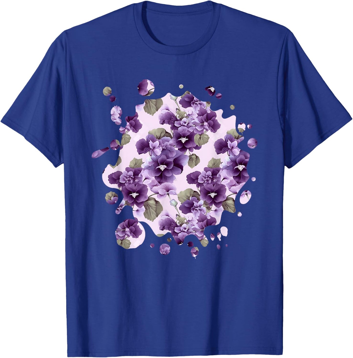 Cute African Violet Inspired Flower Plant Lover Gardener T-Shirt - T-Shirt | Royal