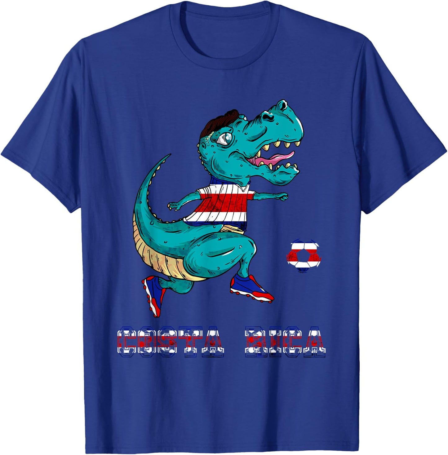 Costa Rica Costa Rican Soccer Team T-Rex Costa Rica Flag T-Shirt - T-Shirt | Royal