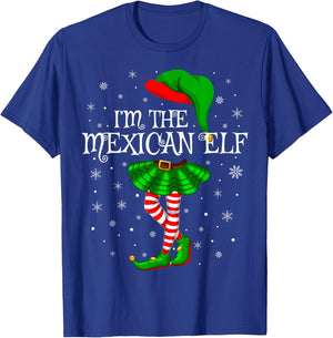 Mexican Elf Christmas Matching Family Women Girls Elf T-Shirt - T-Shirt | Royal