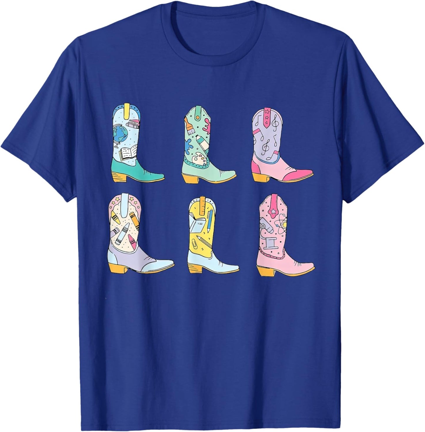 Teacher Life Howdy Teacher, Cowboy Boots T-Shirt - T-Shirt | Royal