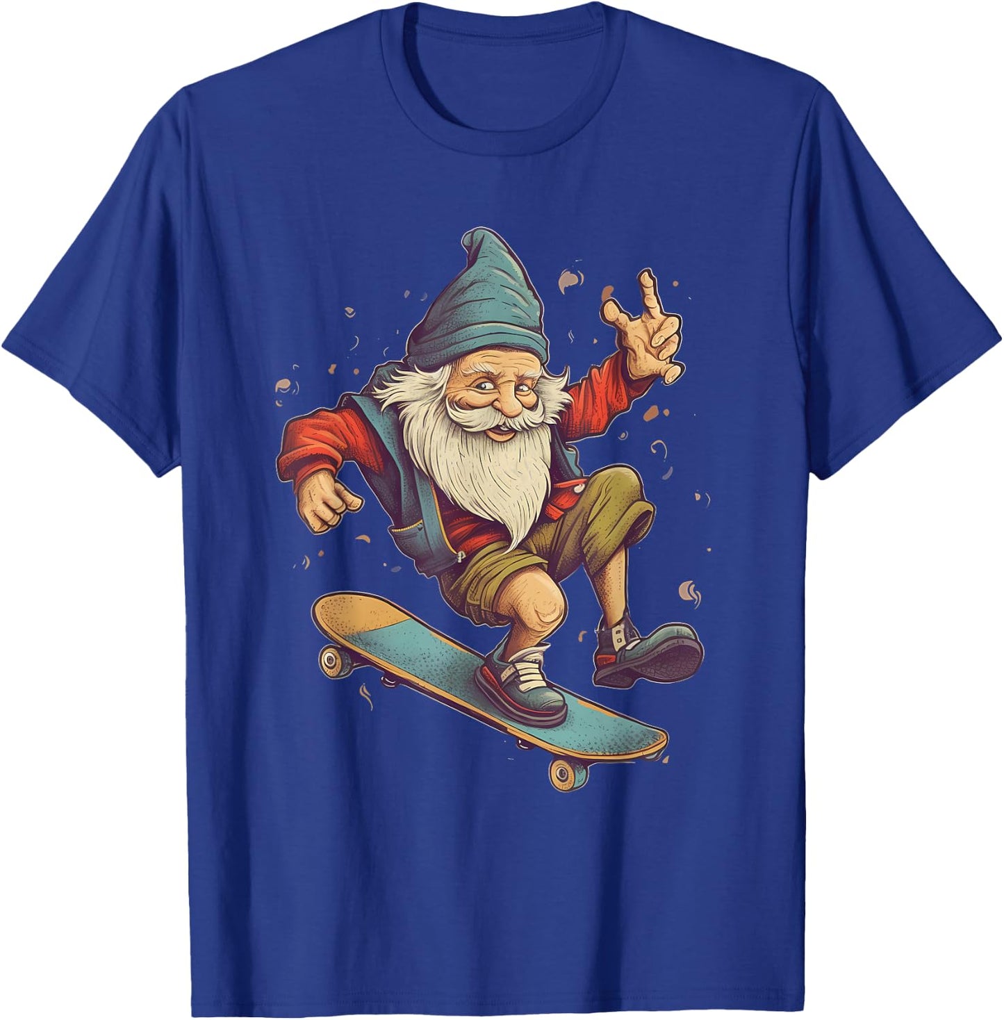 Retro Skateboarding Gnome Skateboard T-Shirt - T-Shirt | Royal