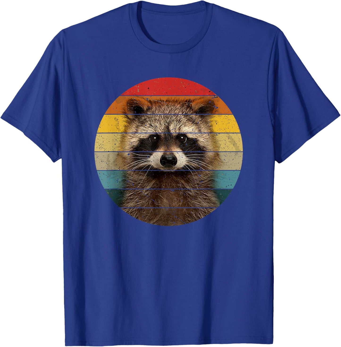 Cute Baby Raccoon Vintage Sunset Retro Animal Design T-Shirt - T-Shirt | Royal