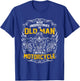 Never Underestimate An Old Man With A Motorcycle T-Shirt - T-Shirt | Royal