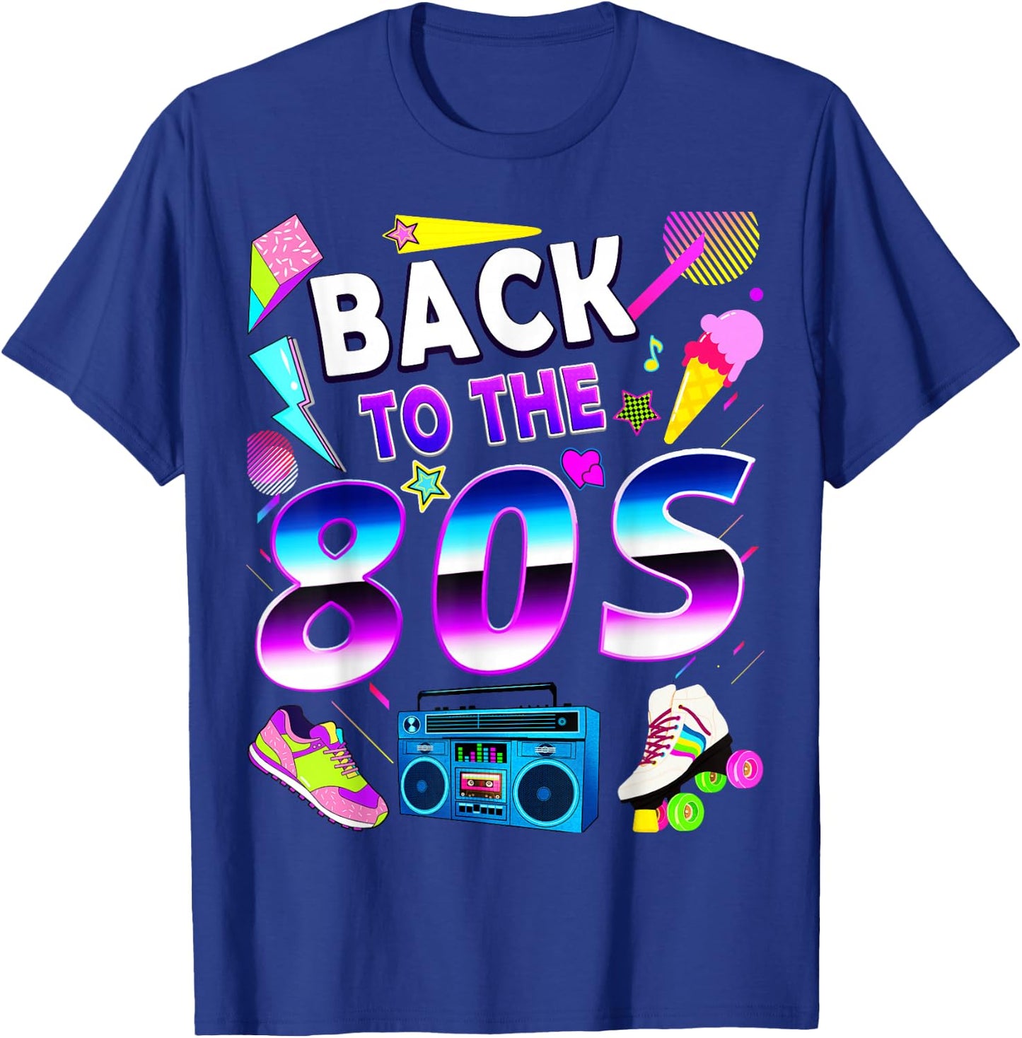 Retro 1980s Aesthetic – Colourful Teen Throwback Style T-Shirt - T-Shirt | Royal