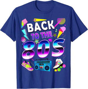 Retro 1980s Aesthetic – Colourful Teen Throwback Style T-Shirt - T-Shirt | Royal