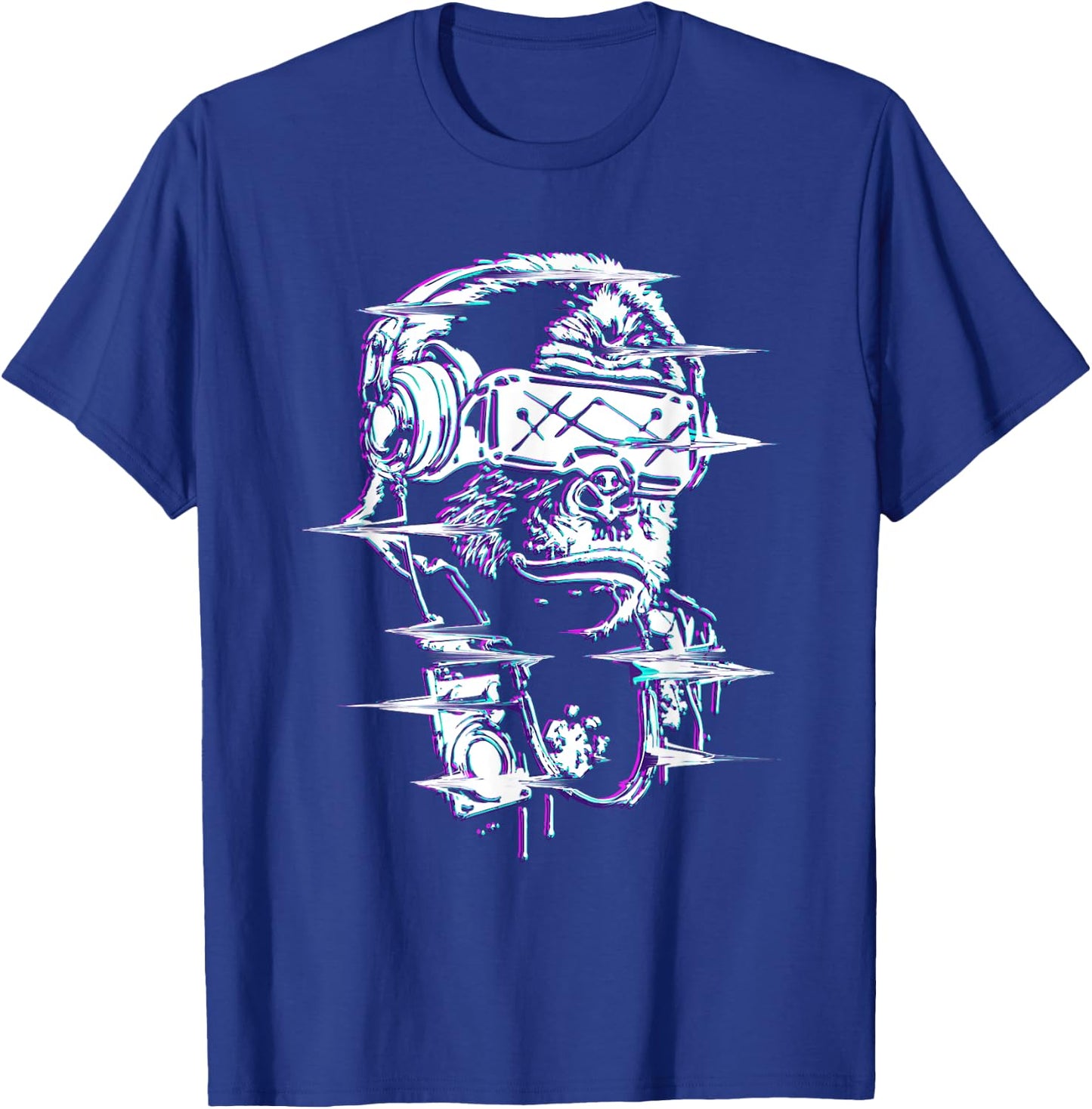 VR and VR Gamer with virtual reality and monkey T-Shirt - T-Shirt | Royal