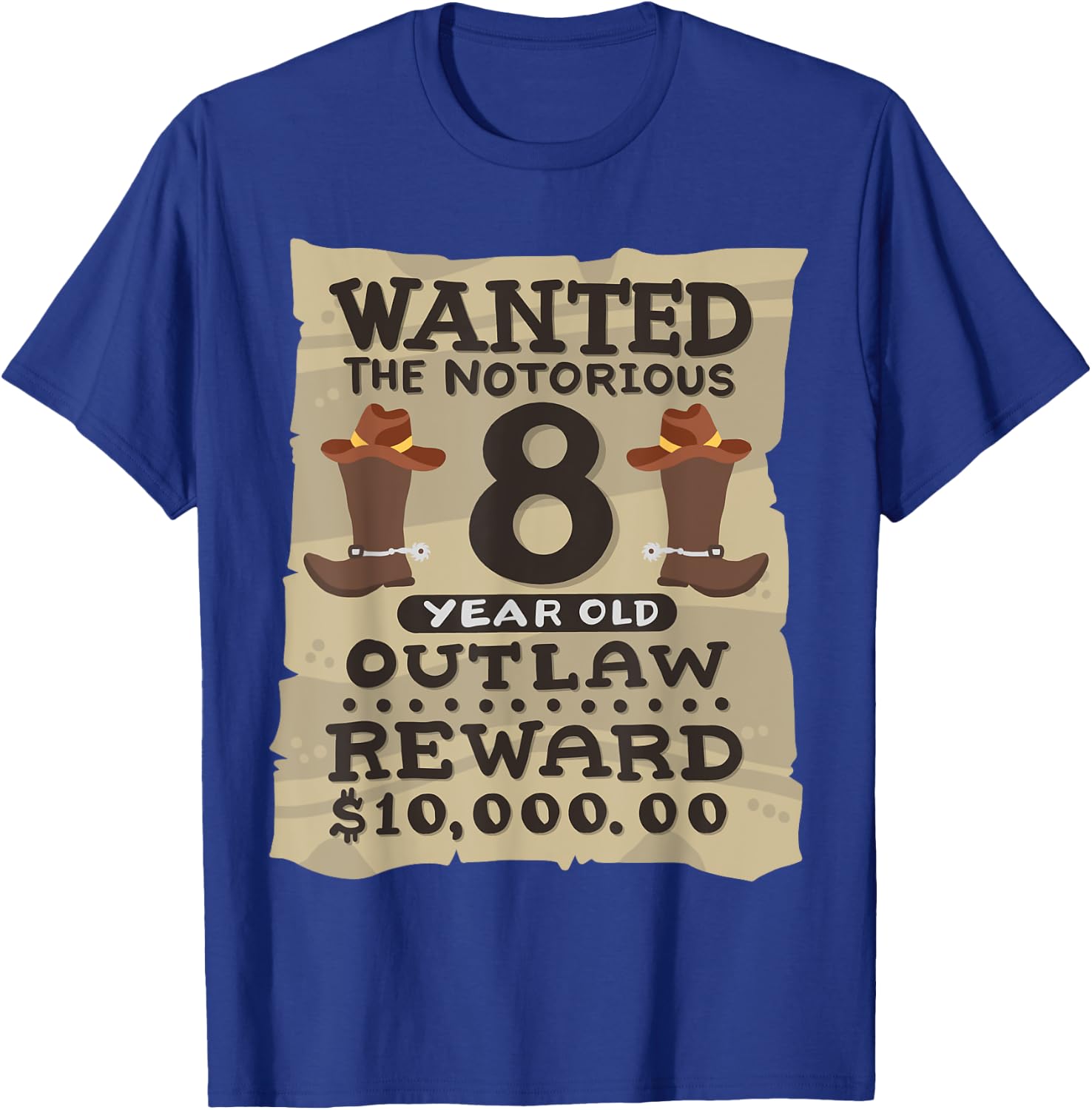 8 Year Old Cowboy 8th Birthday Party Wild West Western Kids T-Shirt - T-Shirt | Royal