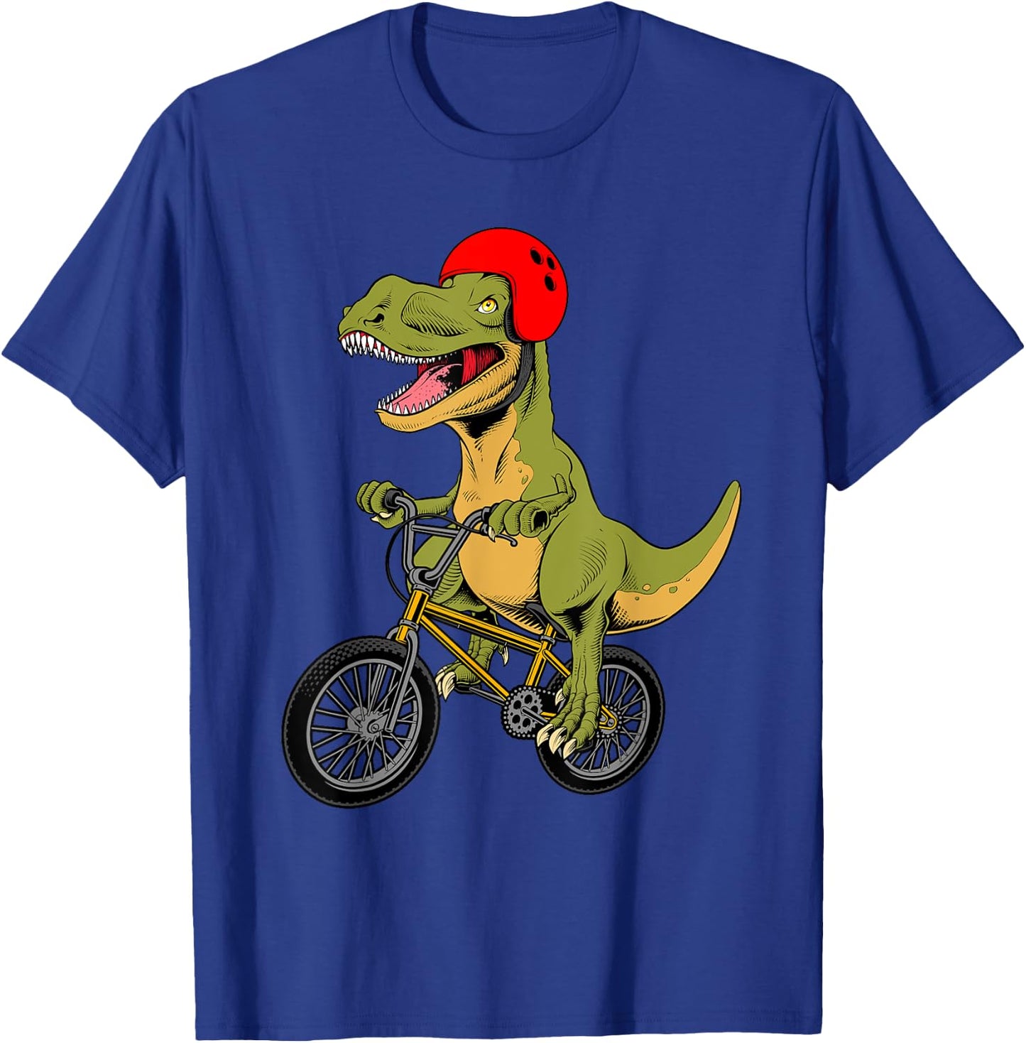 Funny BMX Dinosaur Design Boy Girl Dino T-Rex BMX Bike Lover T-Shirt - T-Shirt | Royal