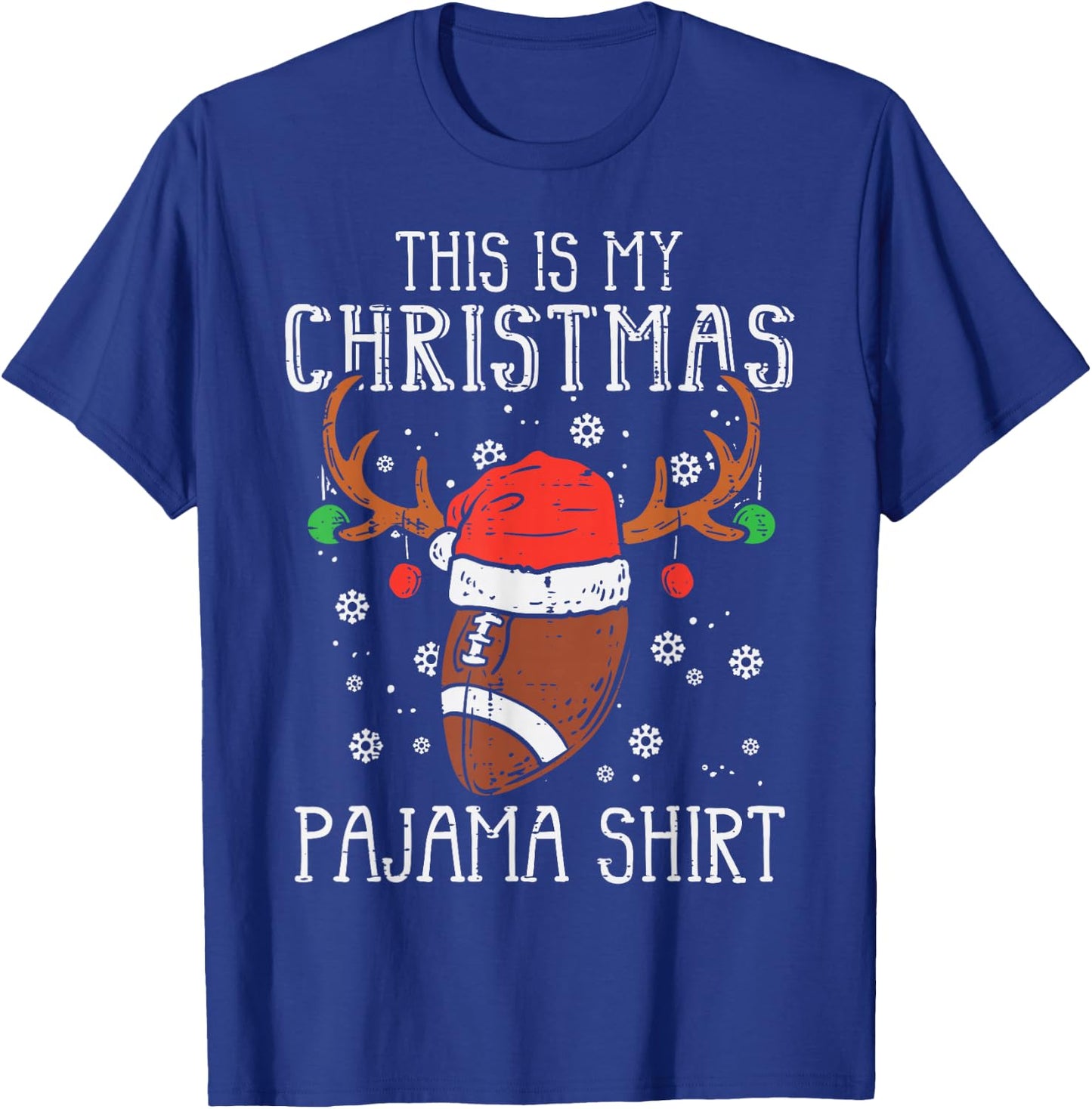 This Is My Christmas Shirt Football Xmas Sports Boy Men Kids T-Shirt - T-Shirt | Royal