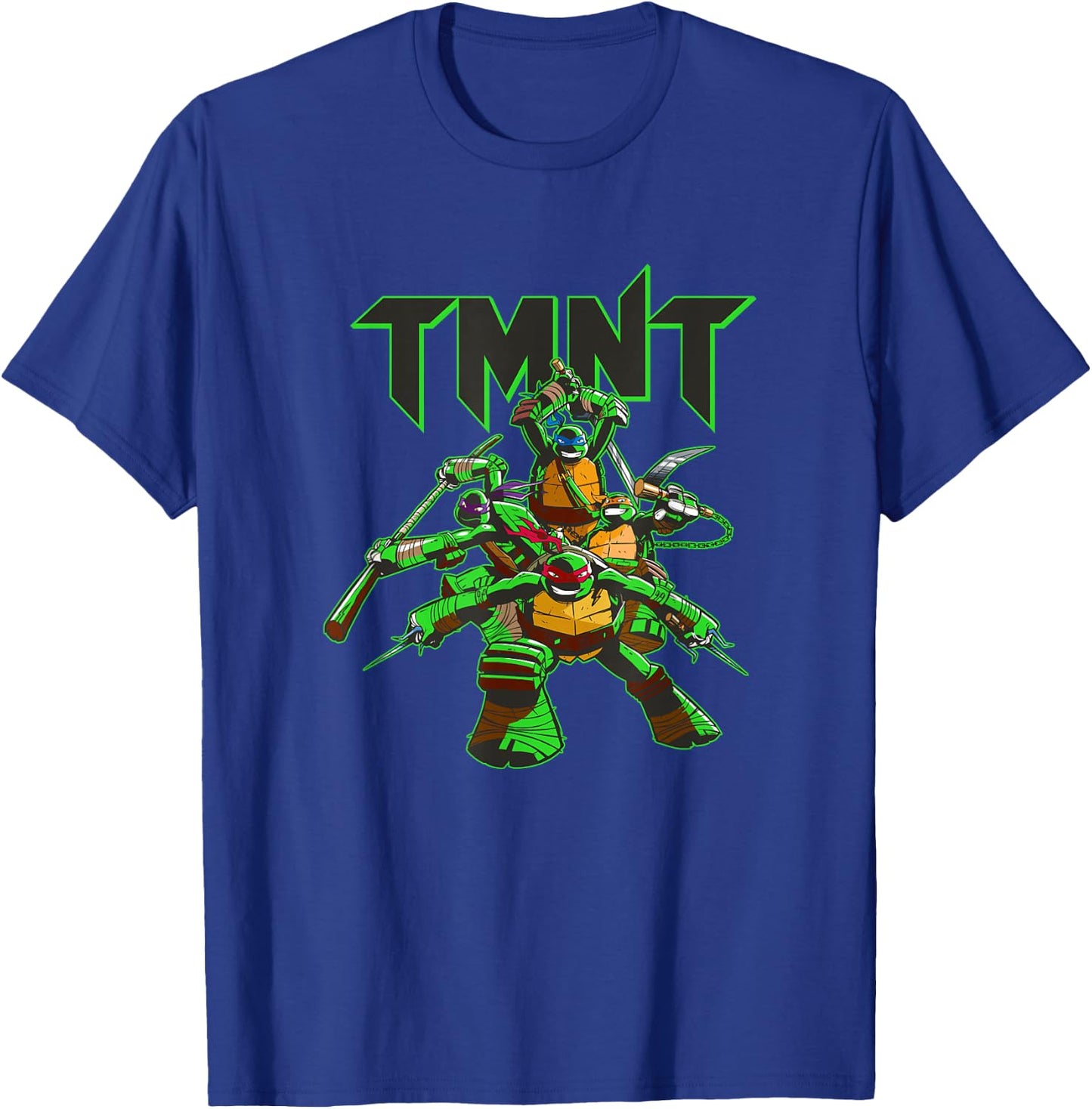 Teenage Mutant Ninja Turtles Retro Ninja Neon Glow Pose T-Shirt - T-Shirt | Royal