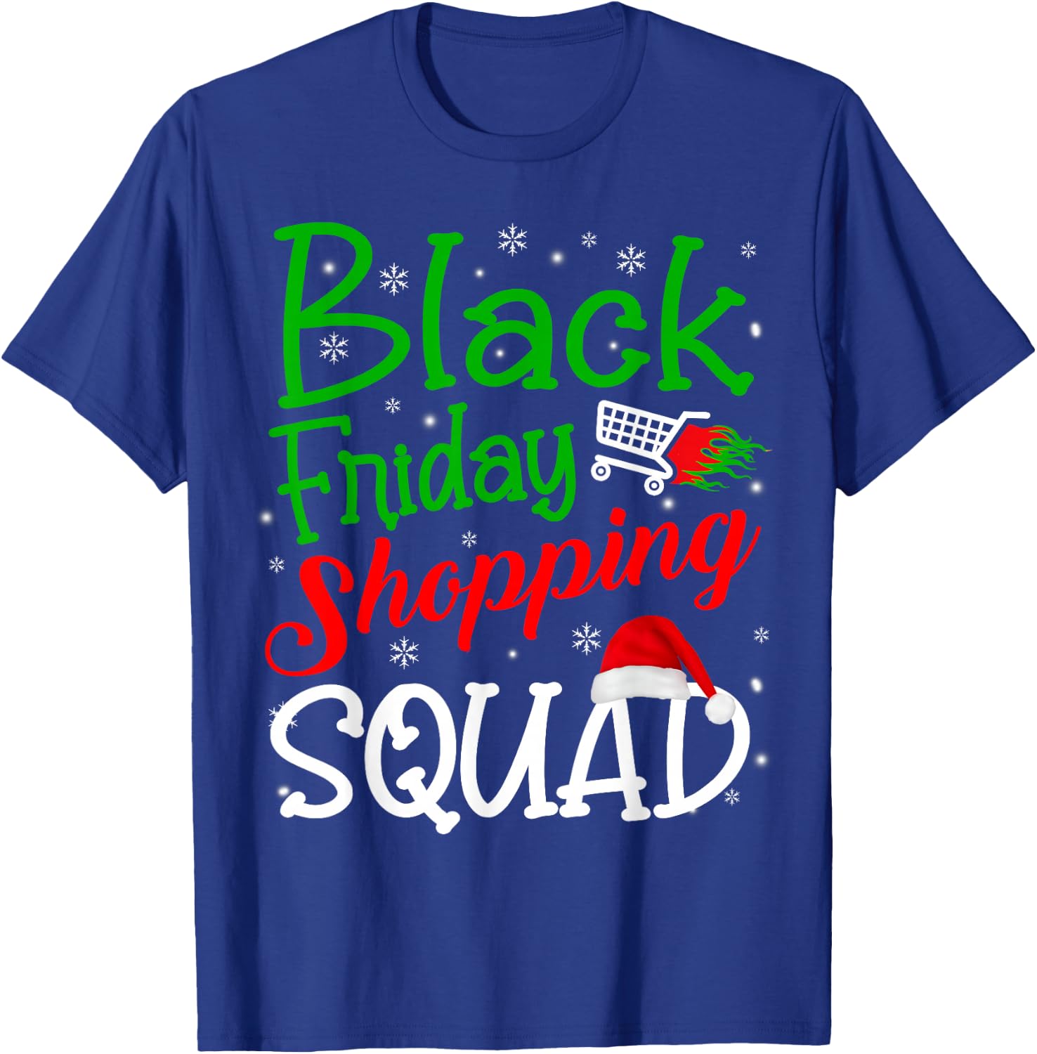 Friday Shopping Squad Christmas Black Shopping Family Group T-Shirt - T-Shirt | Royal