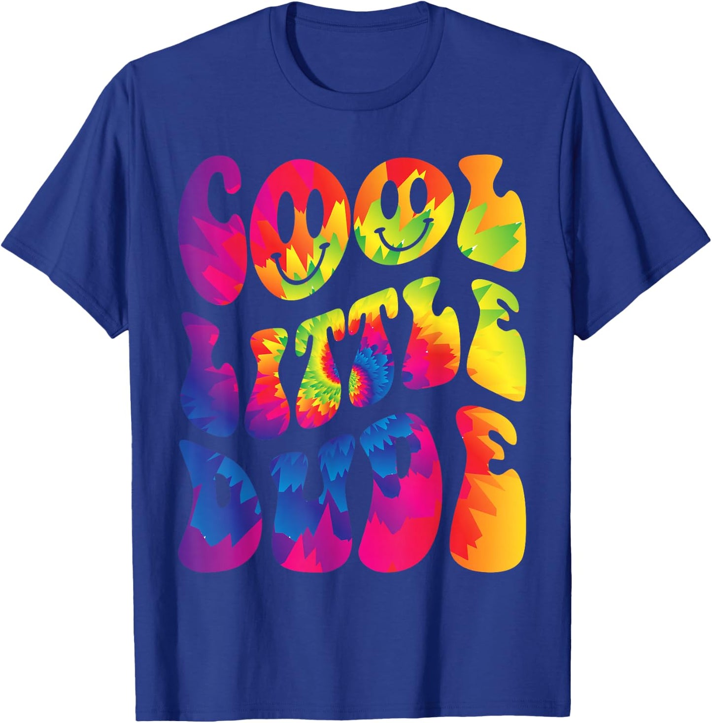 Cool Little Dude Retro Funny Tie Dye Outfit For Boys T-Shirt - T-Shirt | Royal