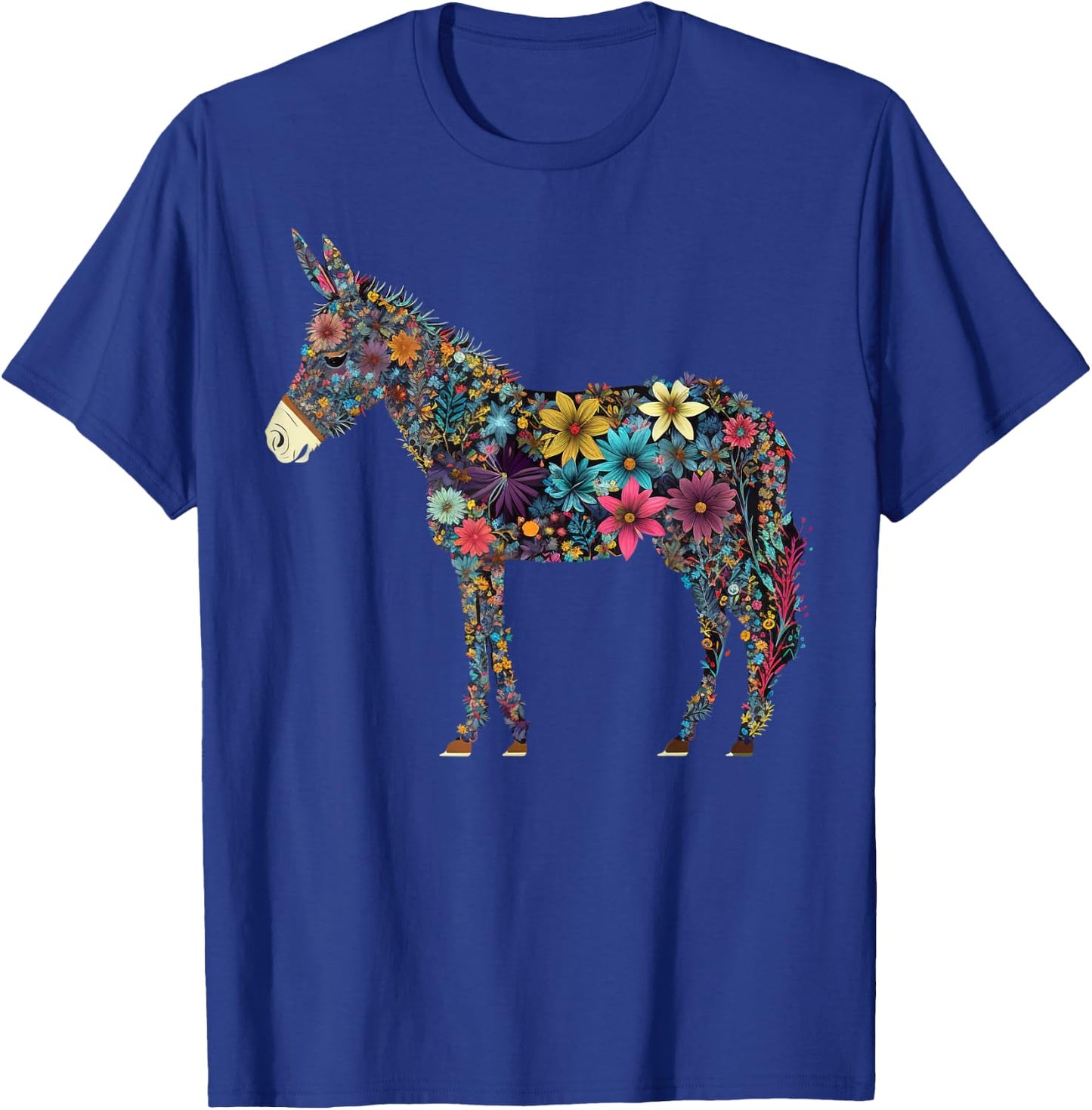 Cute Flower Donkey on summer Floral Donkey T-Shirt - T-Shirt | Royal