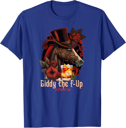 Giddy the F Up and Drink Up, Derby Day Party T-Shirt - T-Shirt | Royal